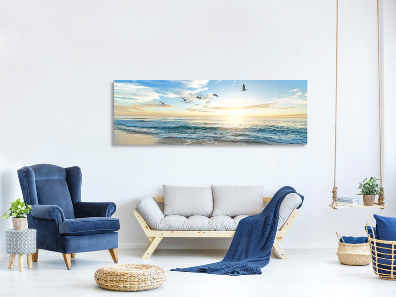 panoramic-canvas-print-the-seagulls-and-the-sea-at-sunrise