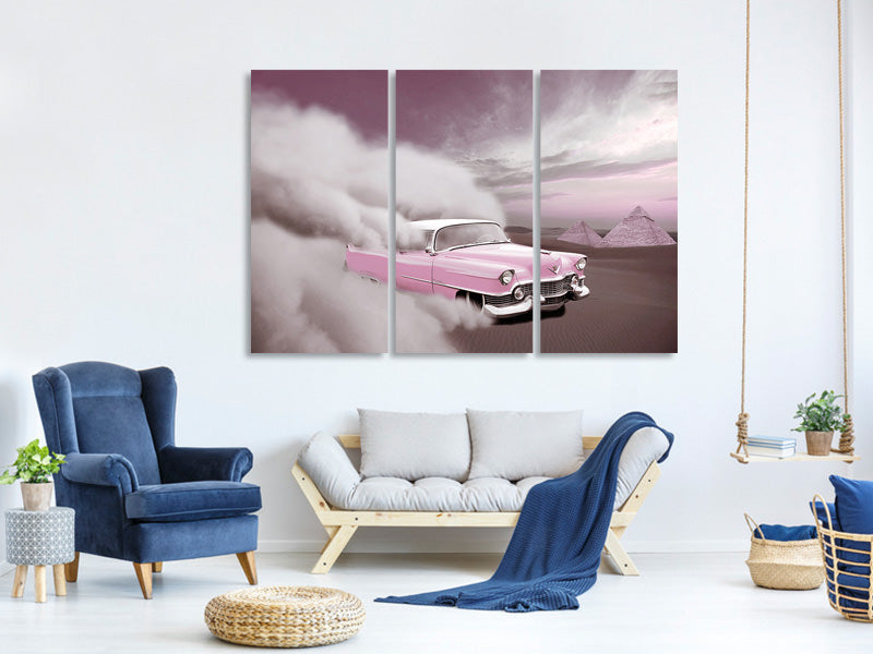 3-piece-canvas-print-vintage-car-in-the-desert-sand