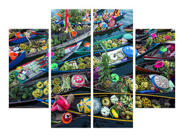 4-piece-canvas-print-banjarmasin-floating-market