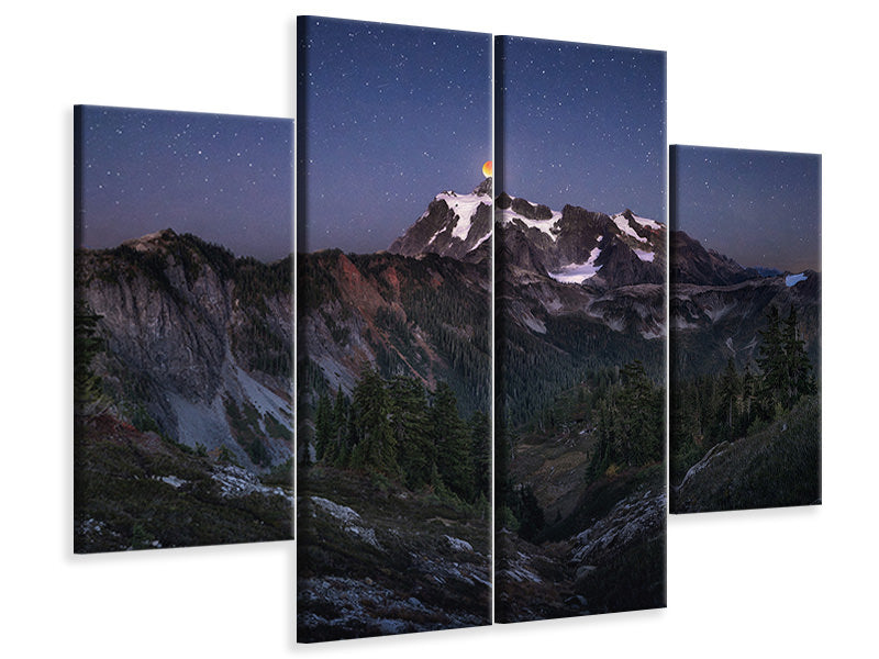 4-piece-canvas-print-blood-moon-over-mt-shuksan