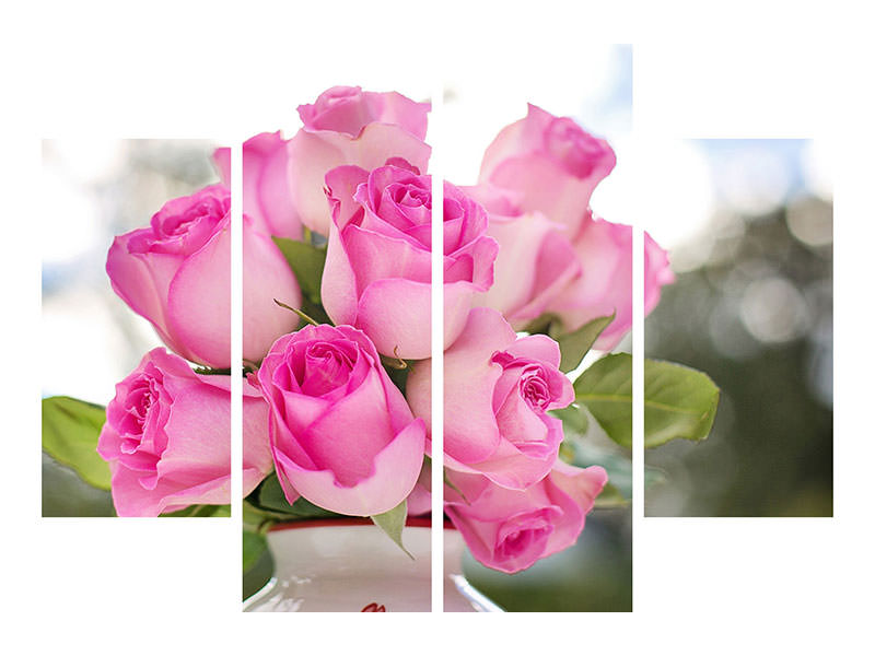 4-piece-canvas-print-bouquet-of-roses-in-pink