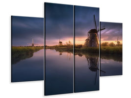 4-piece-canvas-print-kinderdijk-windmills