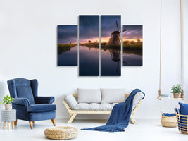 4-piece-canvas-print-kinderdijk-windmills