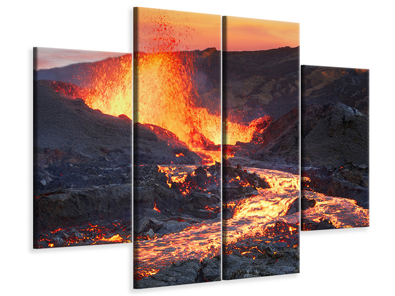 4-piece-canvas-print-la-fournaise-volcano