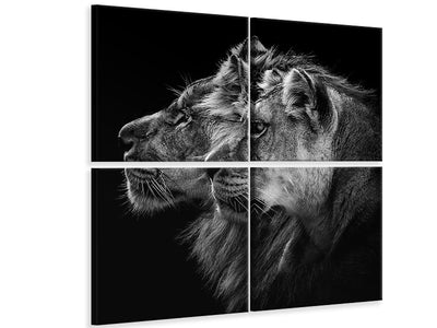 4-piece-canvas-print-lion-and-lioness-portrait