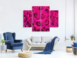 4-piece-canvas-print-rose-petals-in-pink