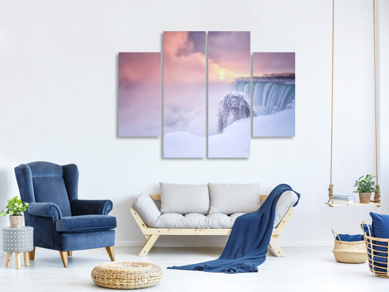 4-piece-canvas-print-sunrise-at-niagara-falls