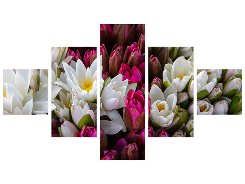 5-piece-canvas-print-a-bouquet-of-water-lilies