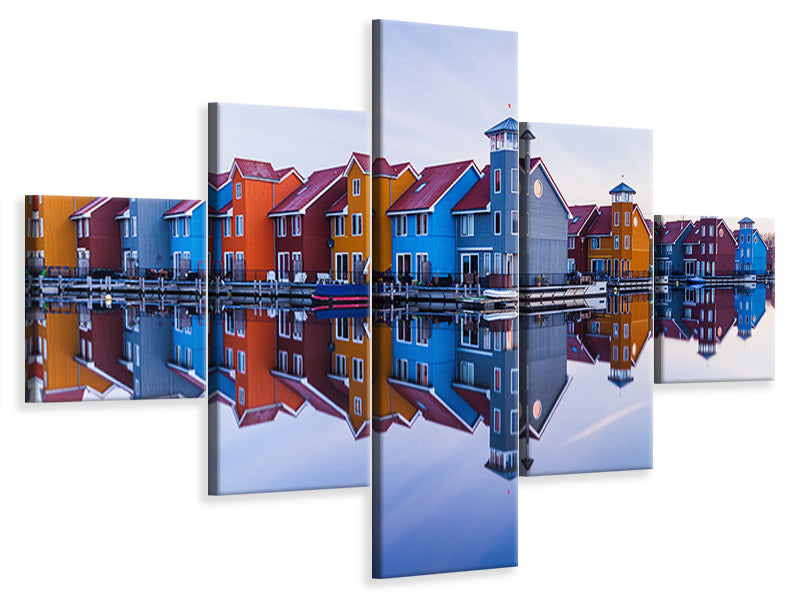 5-piece-canvas-print-colored-homes