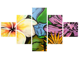 5-piece-canvas-print-graffiti-flowers