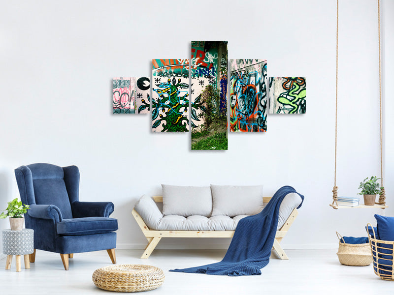 5-piece-canvas-print-graffiti-in-the-backyard