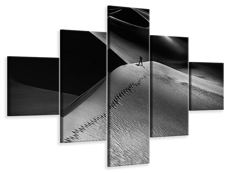 5-piece-canvas-print-one-set-of-footprints