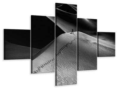 5-piece-canvas-print-one-set-of-footprints
