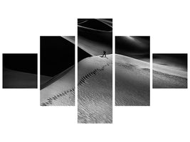 5-piece-canvas-print-one-set-of-footprints