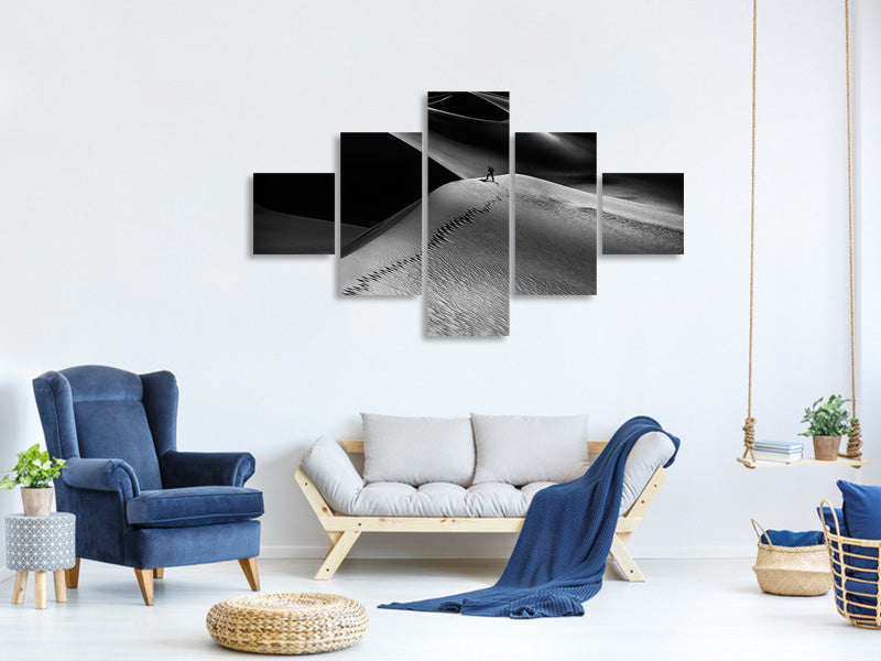 5-piece-canvas-print-one-set-of-footprints