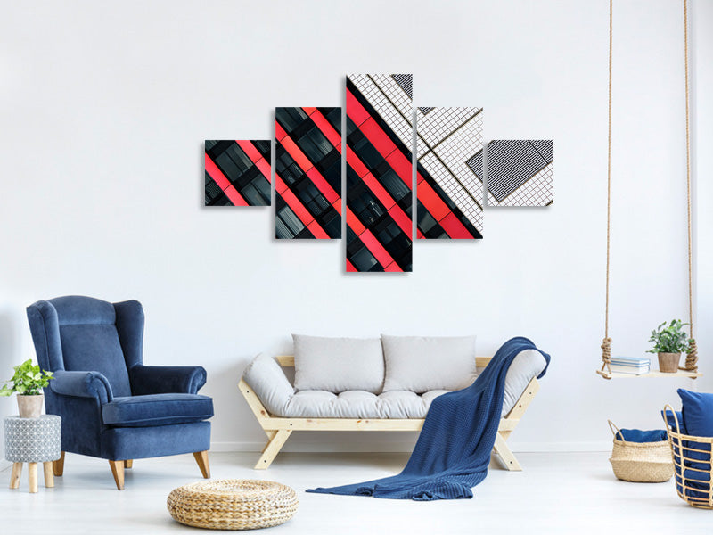 5-piece-canvas-print-red-diagonals