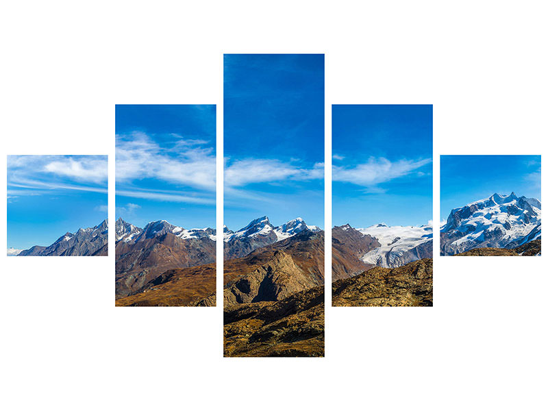 5-piece-canvas-print-swiss-alps-in-spring