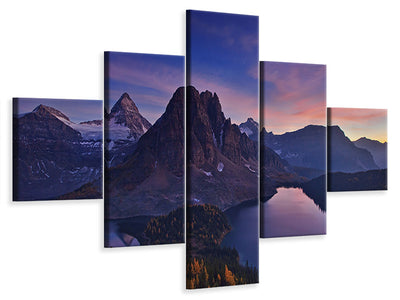 5-piece-canvas-print-twilight-at-mount-assiniboine