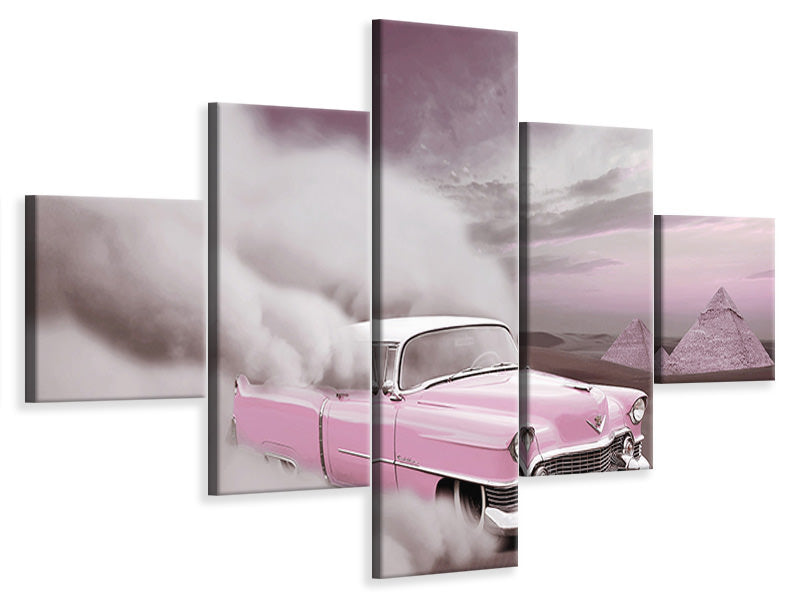 5-piece-canvas-print-vintage-car-in-the-desert-sand