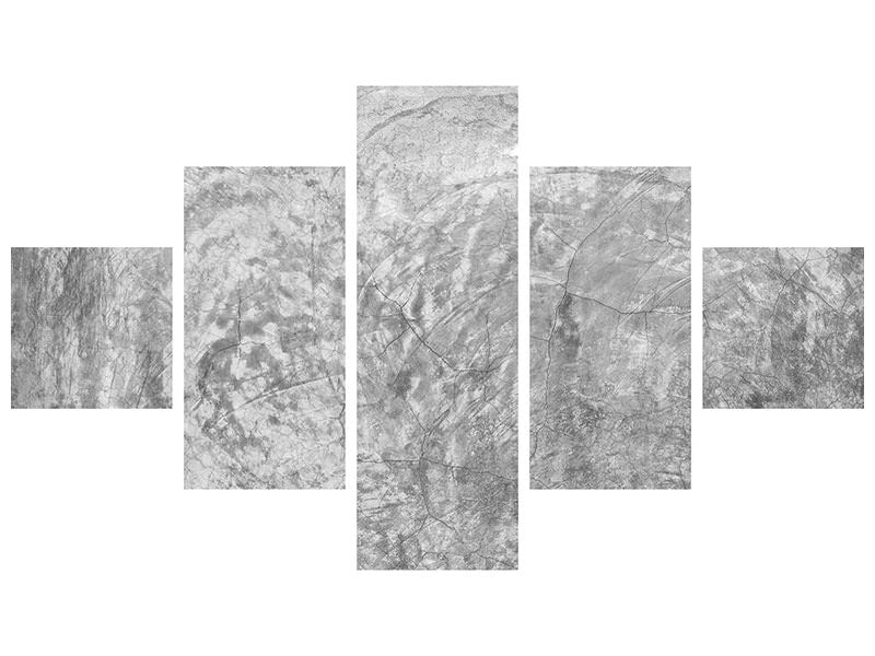 5-piece-canvas-print-wipe-technique-in-gray