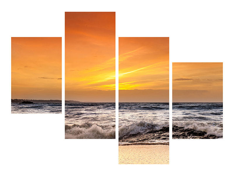 modern-4-piece-canvas-print-lake-with-sunset