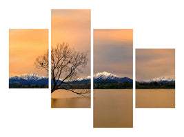 modern-4-piece-canvas-print-morning-glow-of-the-lake-wanaka