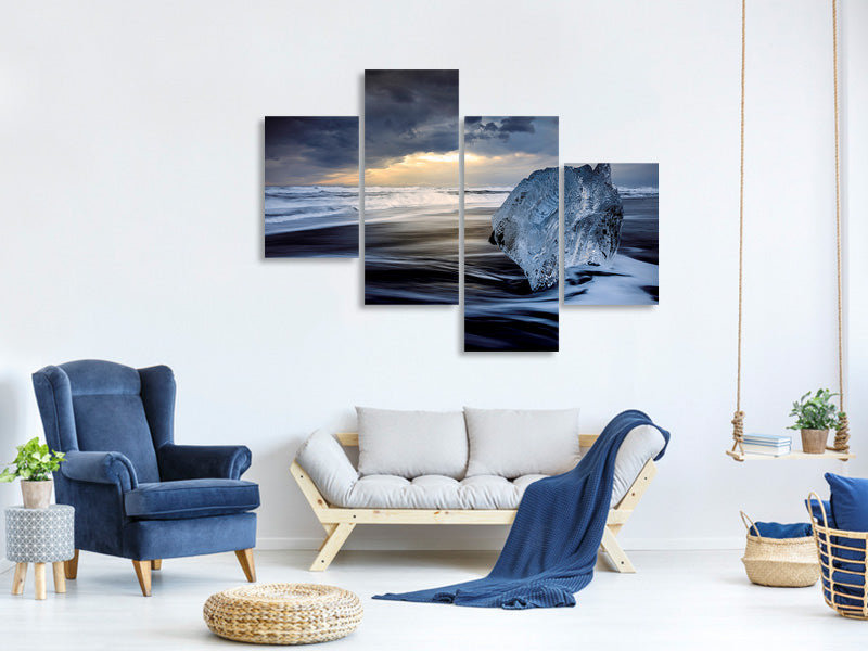 modern-4-piece-canvas-print-sunrise-between-ice