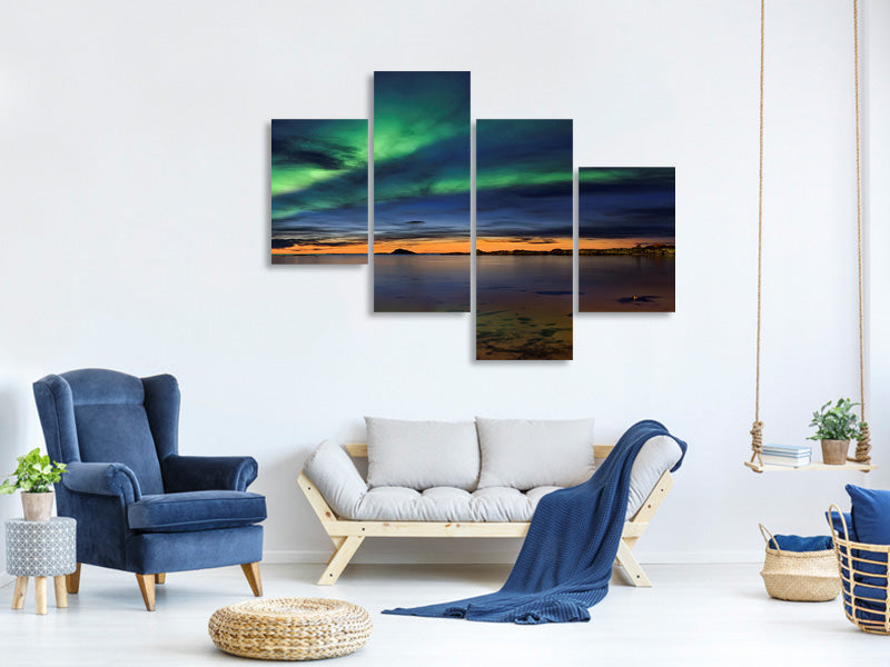 modern-4-piece-canvas-print-sunset-at-andenes