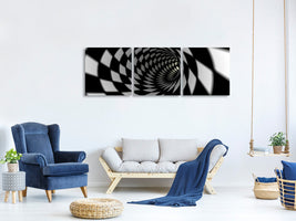 panoramic-3-piece-canvas-print-abstract-tunnel-black-white