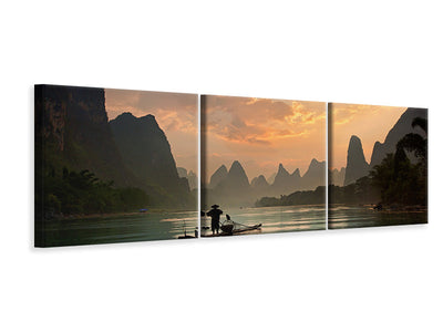 panoramic-3-piece-canvas-print-golden-li-river