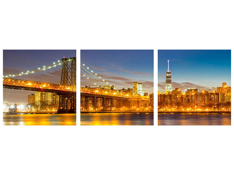 panoramic-3-piece-canvas-print-skyline-ny-williamsburg-bridge