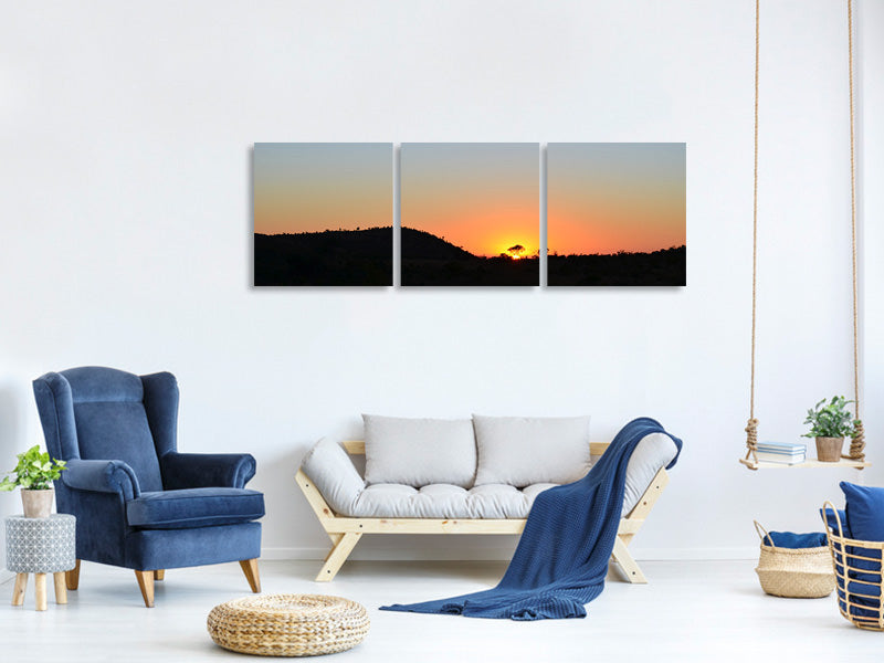 panoramic-3-piece-canvas-print-sunset-in-africa