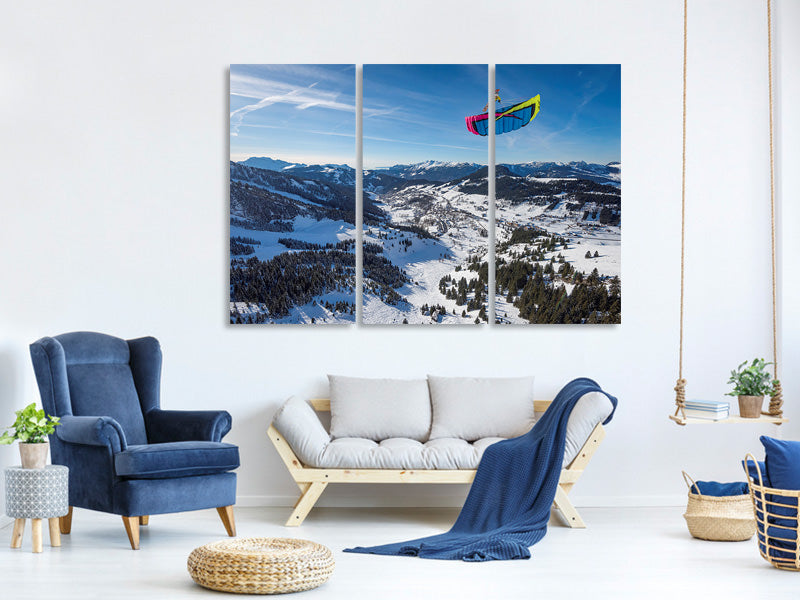 3-piece-canvas-print-michael-regnier-speedriding-in-la-clusaz