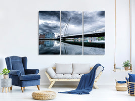 3-piece-canvas-print-samuel-beckett-bridge-with-clouds