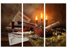 3-piece-canvas-print-still-life-with-violin-and-candles