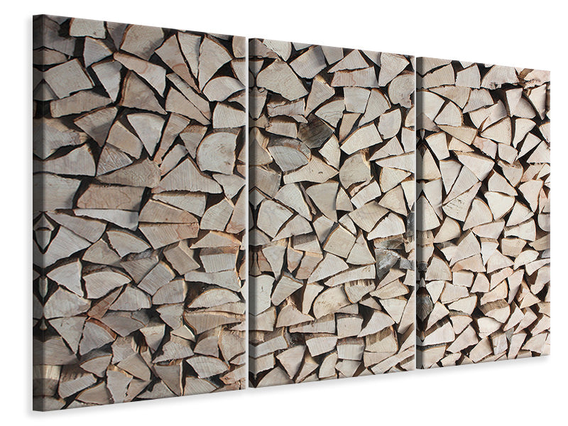 3-piece-canvas-print-woodpile