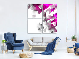 4-piece-canvas-print-3d-crystals-pink