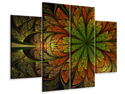 4-piece-canvas-print-abstract-floral-pattern