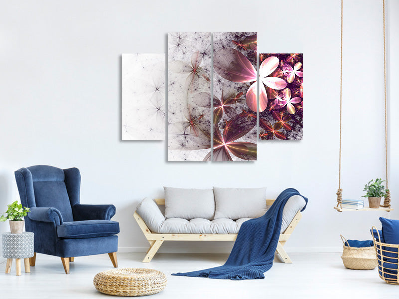 4-piece-canvas-print-abstract-floral