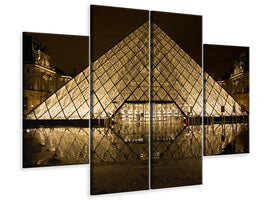 4-piece-canvas-print-at-night-at-the-louvre