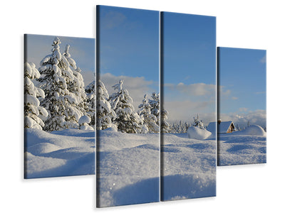 4-piece-canvas-print-beautiful-snow-landscape