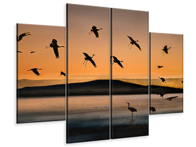 4-piece-canvas-print-fly-in-at-sunset