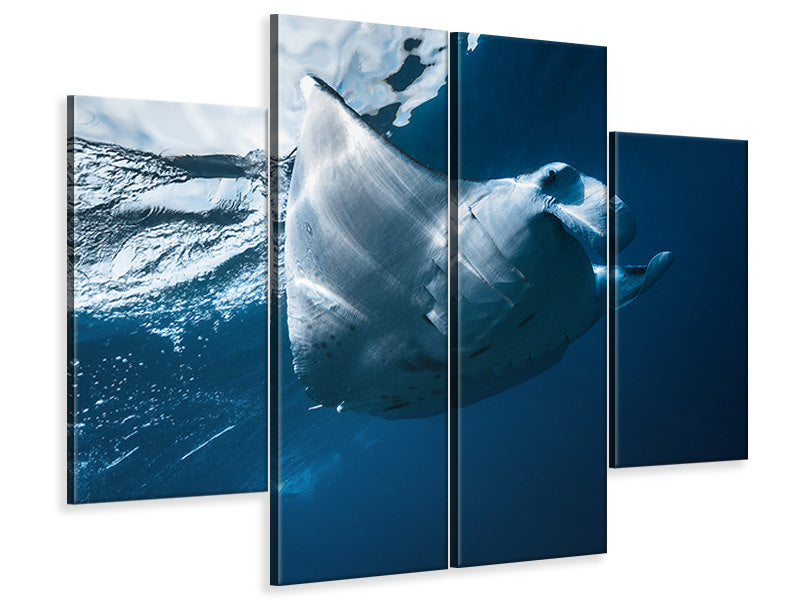 4-piece-canvas-print-flying-manta-ray