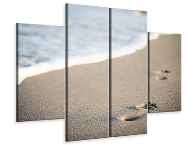 4-piece-canvas-print-footprints-in-the-sand-on-the-beach