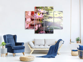 4-piece-canvas-print-lilies-in-pond