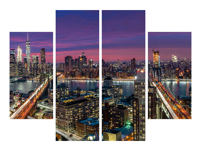 4-piece-canvas-print-manhattan-skyline-during-beautiful-sunset