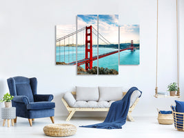 4-piece-canvas-print-red-golden-gate-bridge