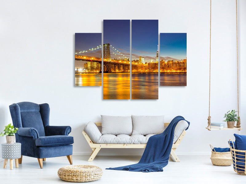 4-piece-canvas-print-skyline-ny-williamsburg-bridge