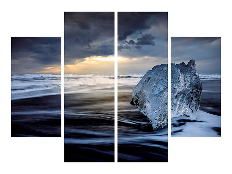 4-piece-canvas-print-sunrise-between-ice