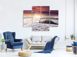 4-piece-canvas-print-sunrise-winter-landscape